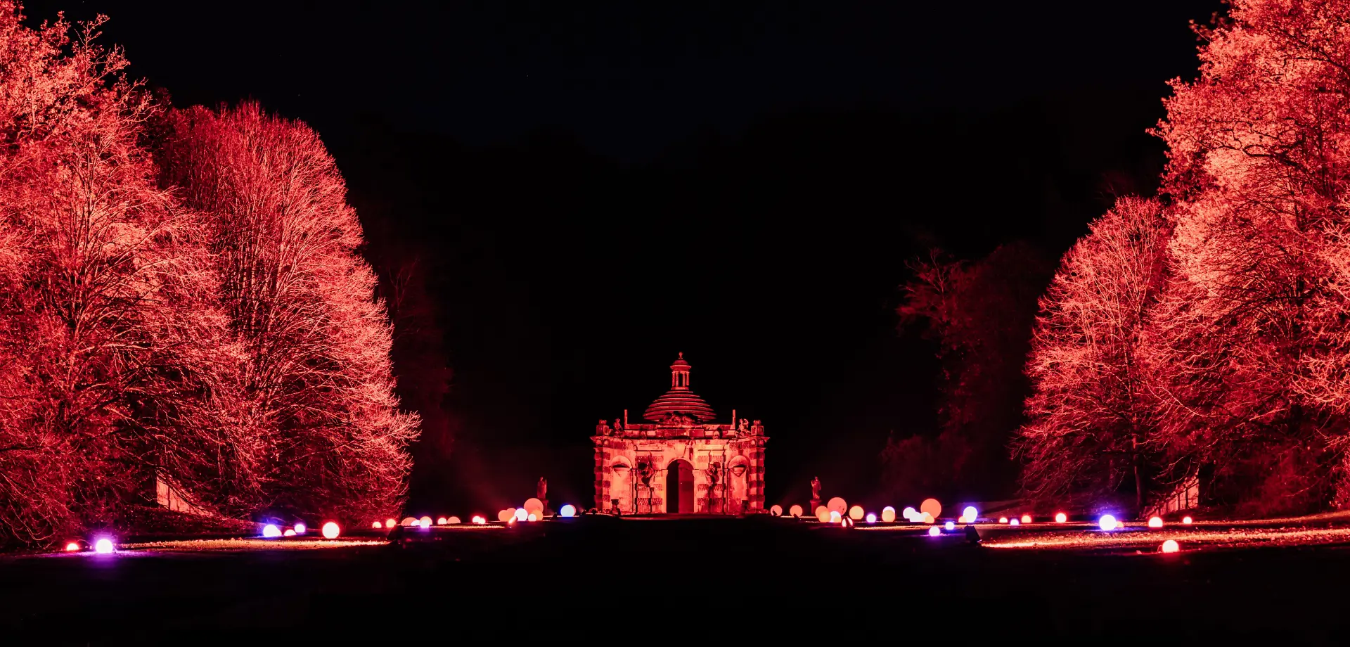 The Cascade Illuminated Before Restoration Begins