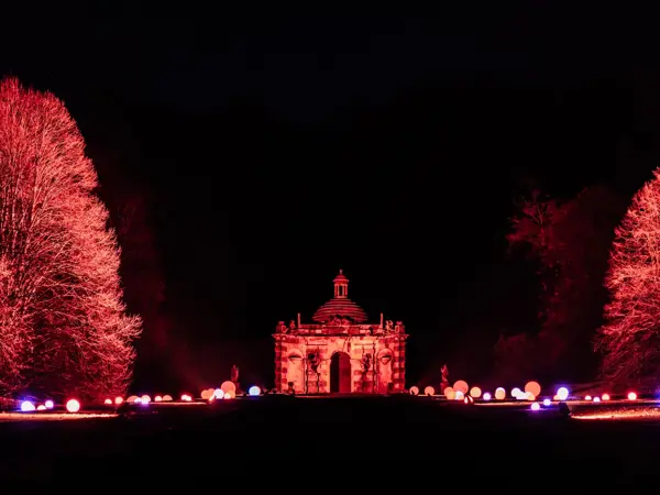 The Cascade Illuminated Before Restoration Begins