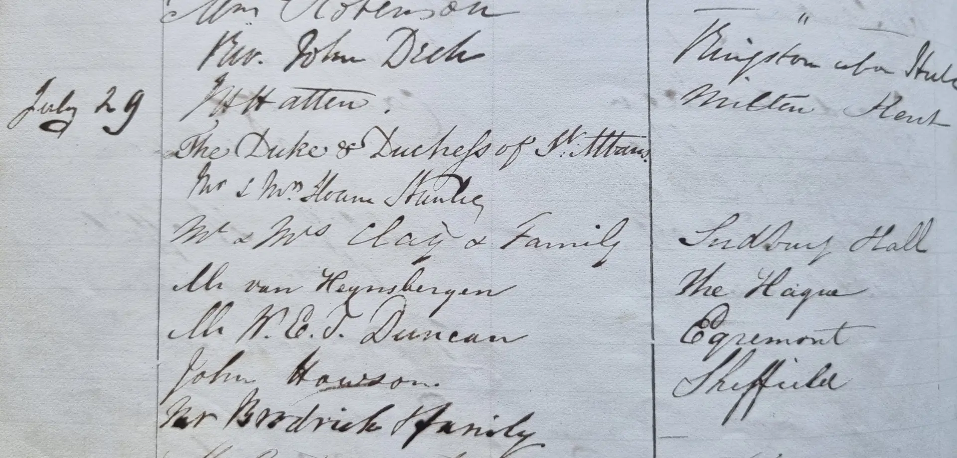 Visitors from Sudbury Hall